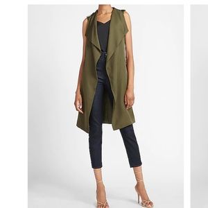Express Sleeveless Belted Trench Jacket